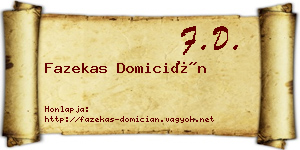 Fazekas Domicián névjegykártya
